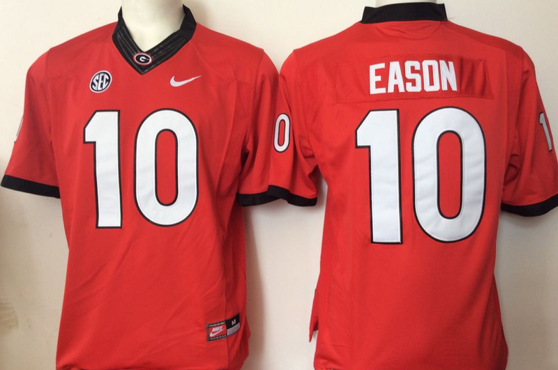 NCAA Youth Georgia Bulldogs Red #10 Eason jerseys->youth ncaa jersey->Youth Jersey